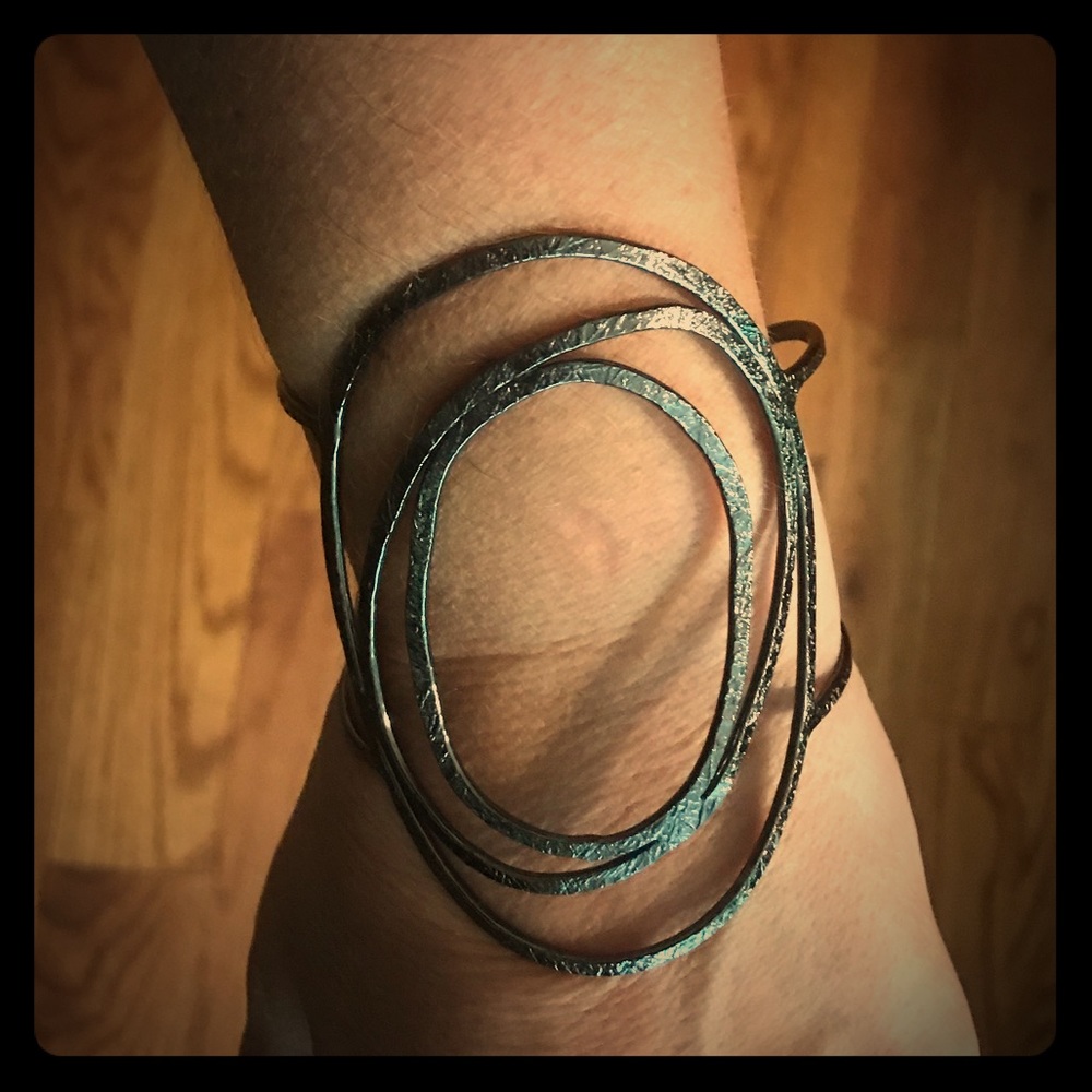 Handcrafted modern metal cuff bracelet